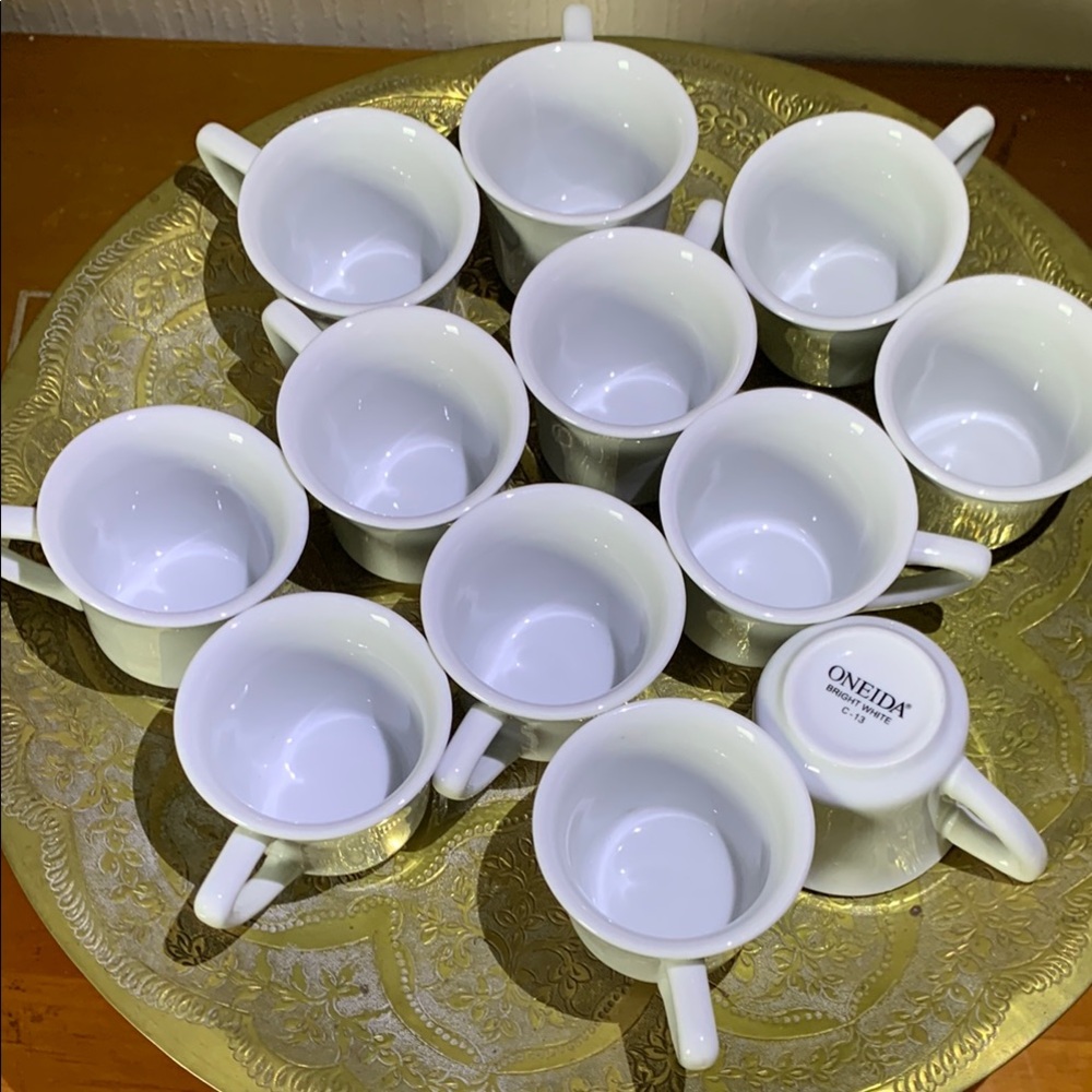 Oneida Bright White Espresso Cups set of 12 - Nice DOZEN - NWOT